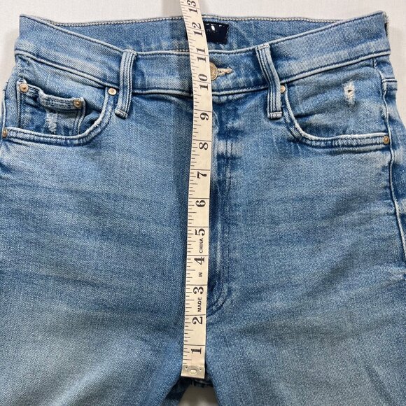 Mother Denim High Waisted Rider Ankle Fray Jeans in Fish Out of Water Size 27 - Picture 11 of 14